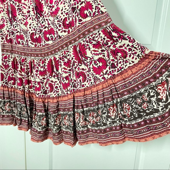 Artisan NY Boho Floral Print Tiered Maxi Dress size 6 - Picture 9 of 12